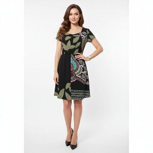 NWT $90  VASNA DESIRE Medium Paisley Design Stretch Dress Black + Colors